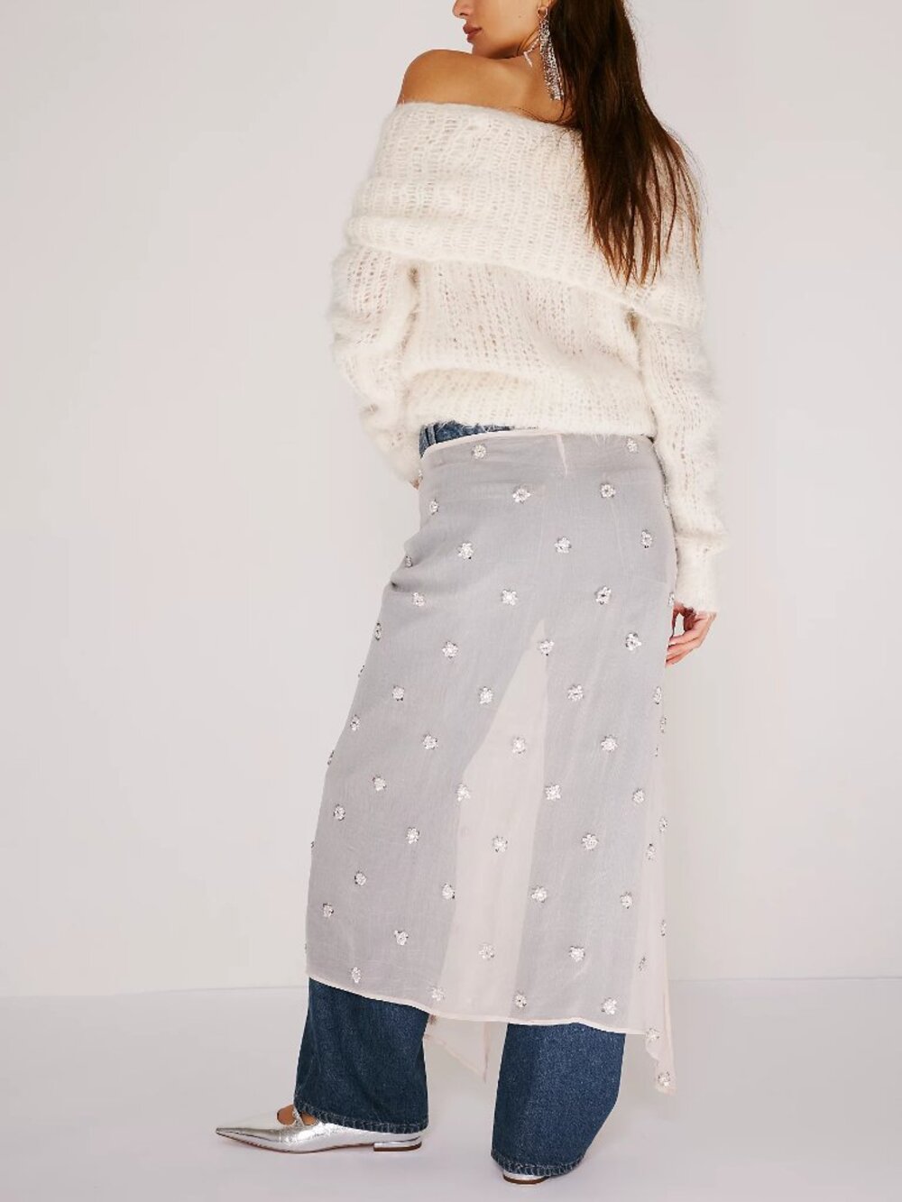 FREE PEOPLE Embellished Apron Sarong